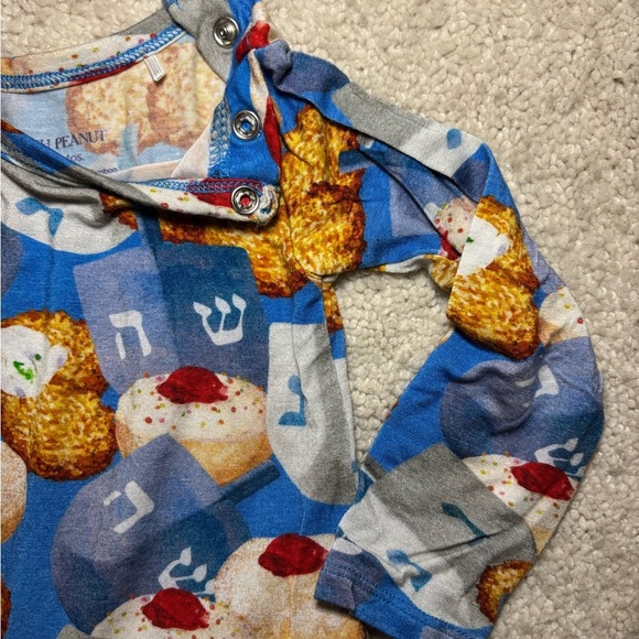 Posh Peanut Hanukkah long sleeve twirl bodysuit Dress - size 6-12m - Picture 3 of 6